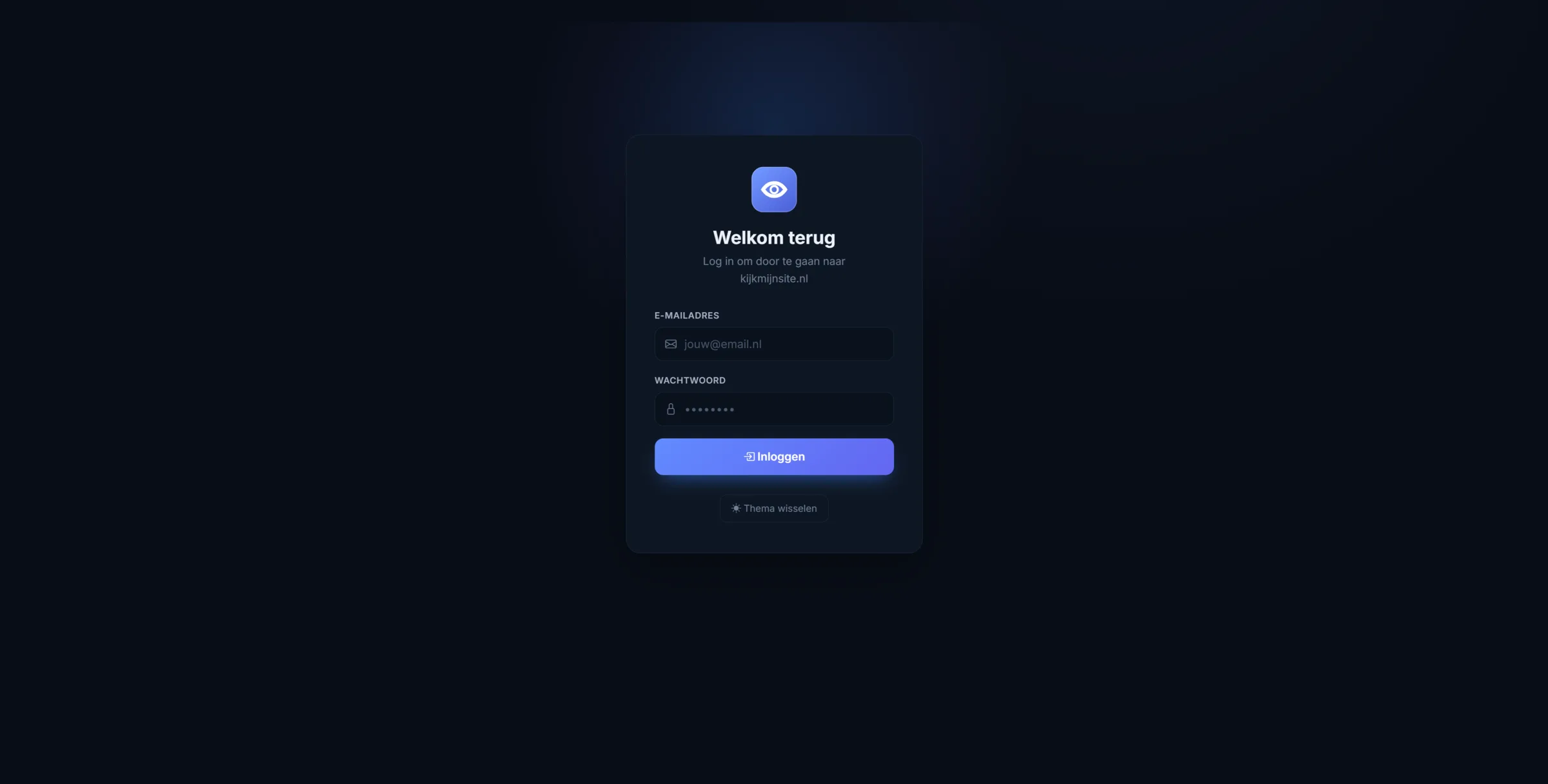Desktop view of the Kijkmijnsite.nl login screen